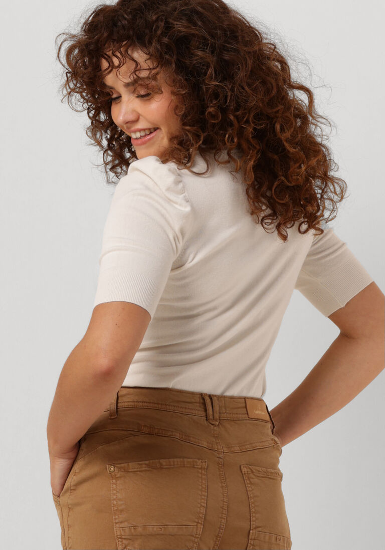 SUMMUM witte summum trui short sleeve sweater basic knit