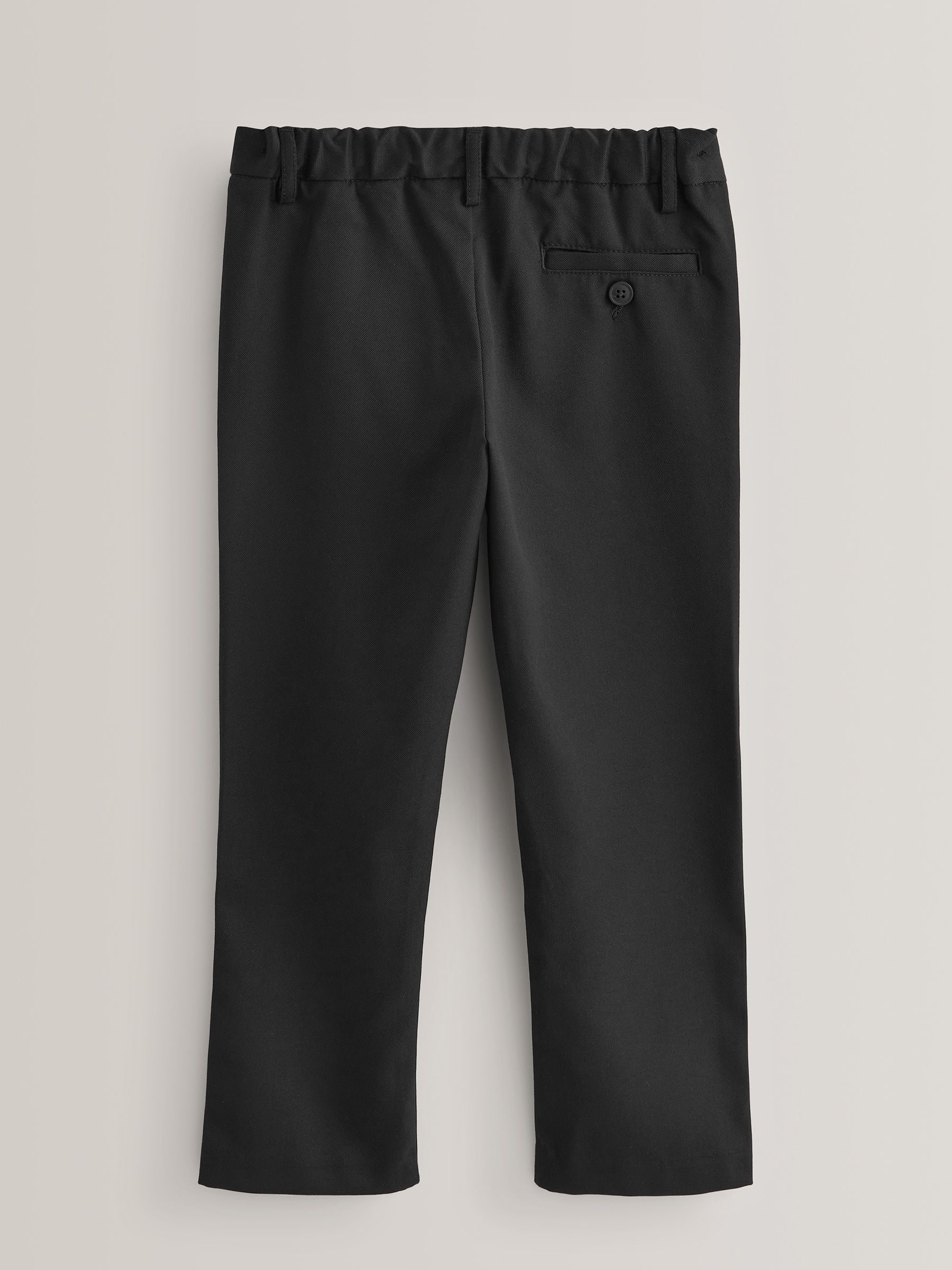 Zwart - Reguliere schoolbroeken met elastische taille en rechte pijpen, 2 stuks (3-17jaar)