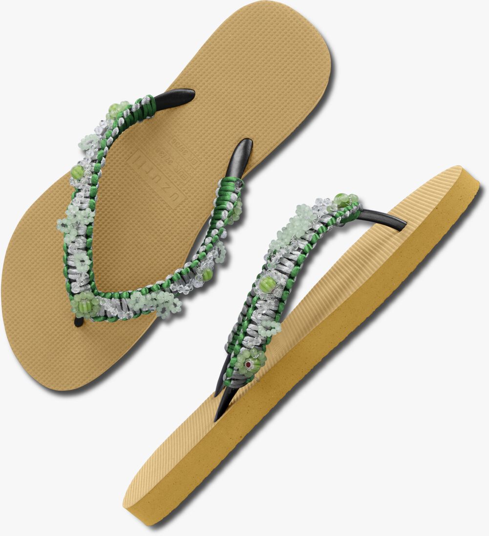 UZURII oker uzurii teenslippers macrame green blossom