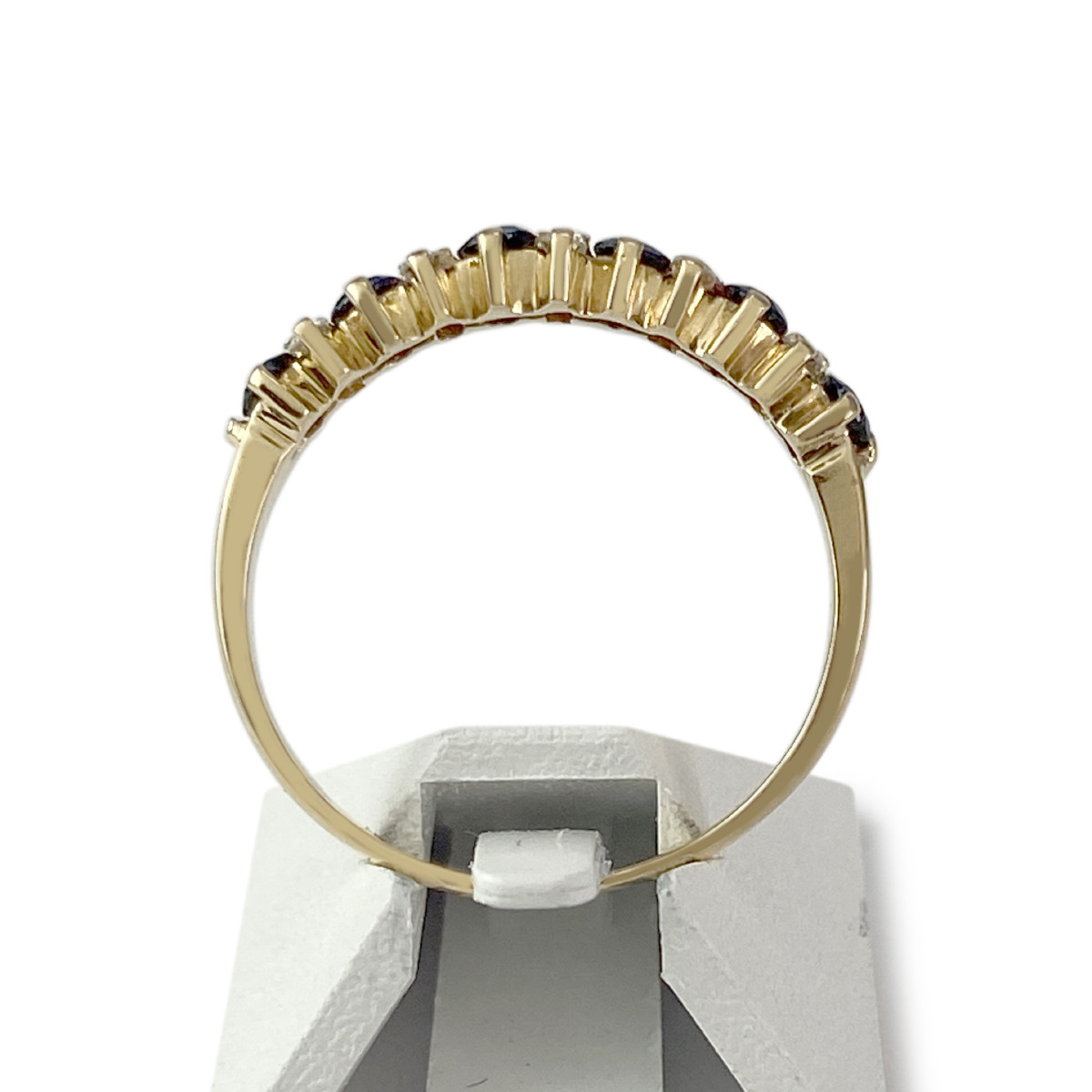 Bague d'occasion or 750 jaune diamants saphirs
