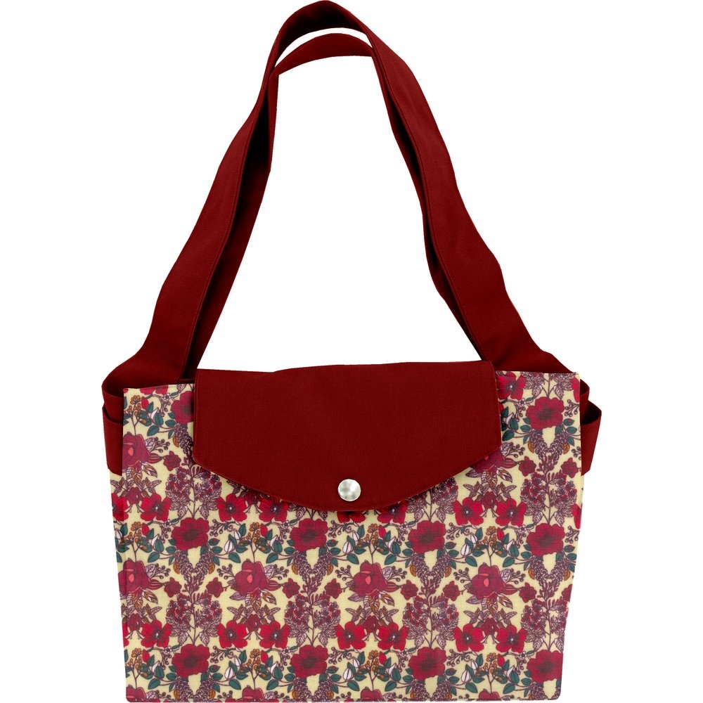 Grand Sac Cabas En Tissu Coquelicot