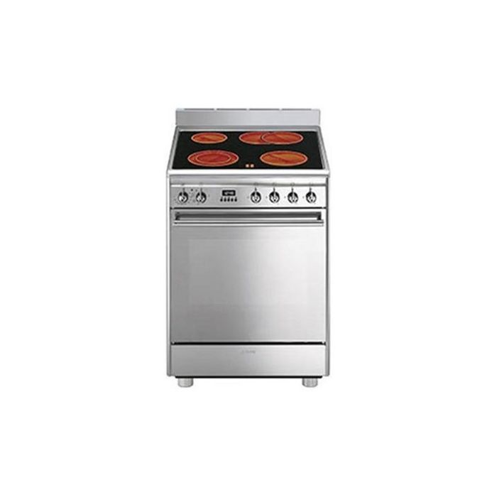 SMEG Stand-Herd Classici mit Glaskeramik-Kochfeld CX68CM8 Edelstahl
