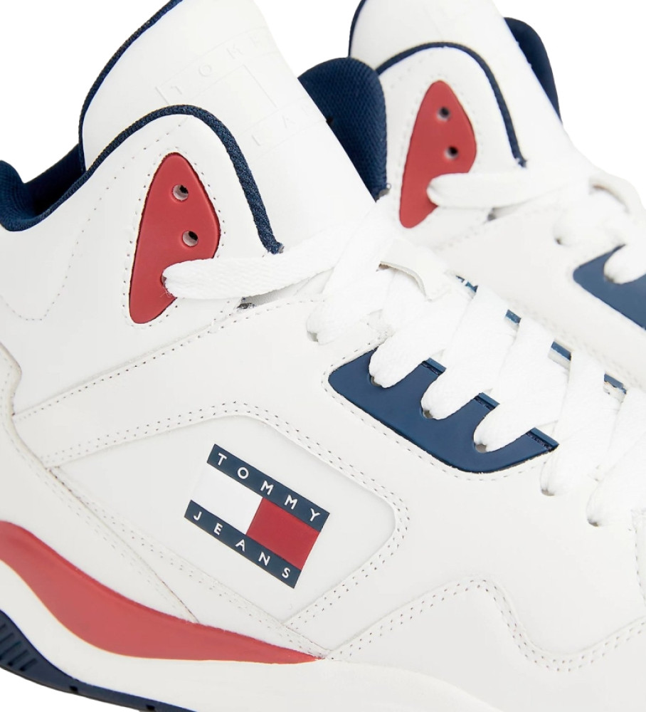 Tênis de basquete Tommy Jeans de couro, branco