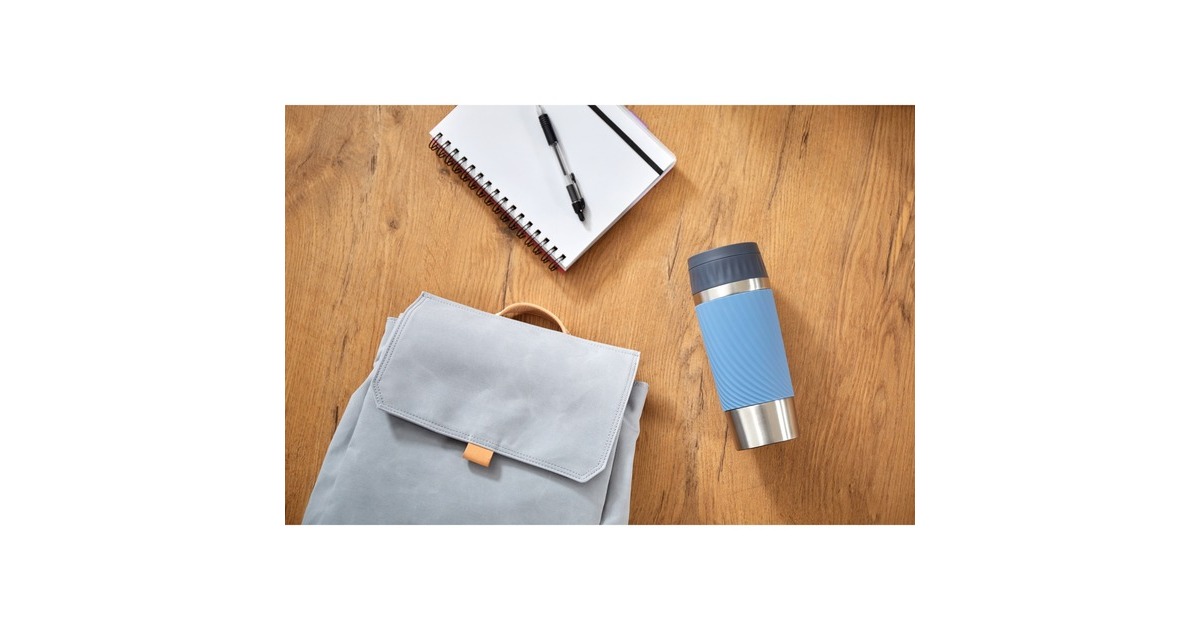 EmsaTravel Mug Easy Twist Thermosbeker  (Blauw/roestvrij staal)