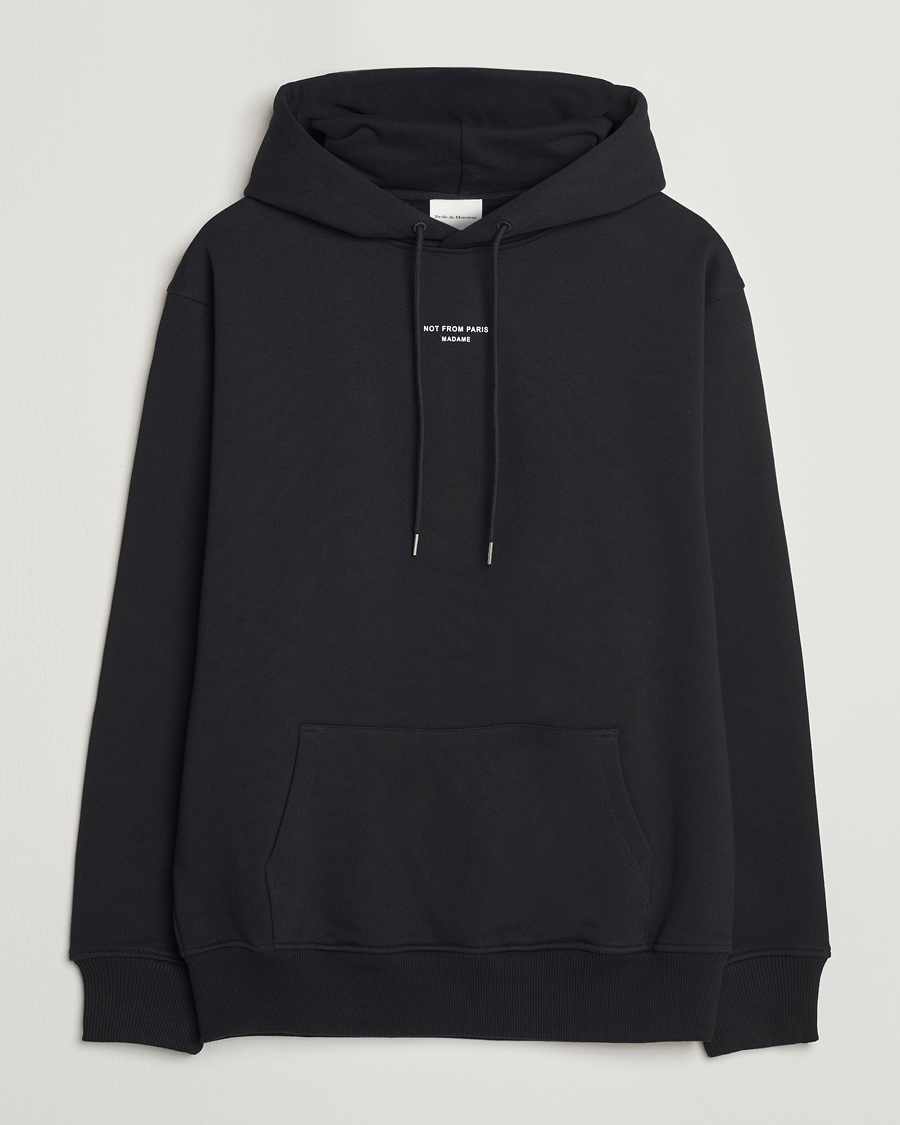 Drôle de Monsieur Classic Slogan Hoodie Black