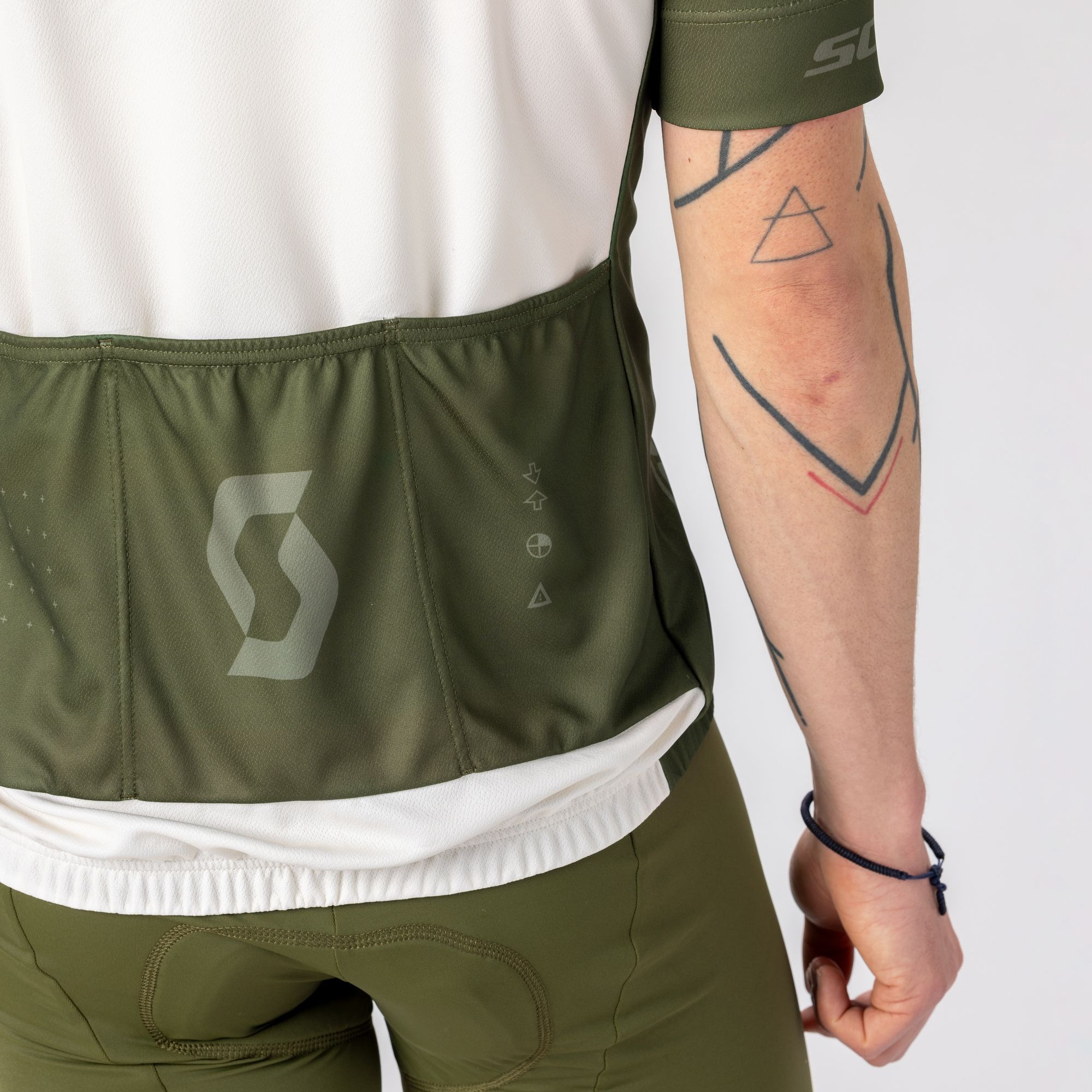 SCOTT RC Team kortærmet cykeltrøje hay green/cotton white herre