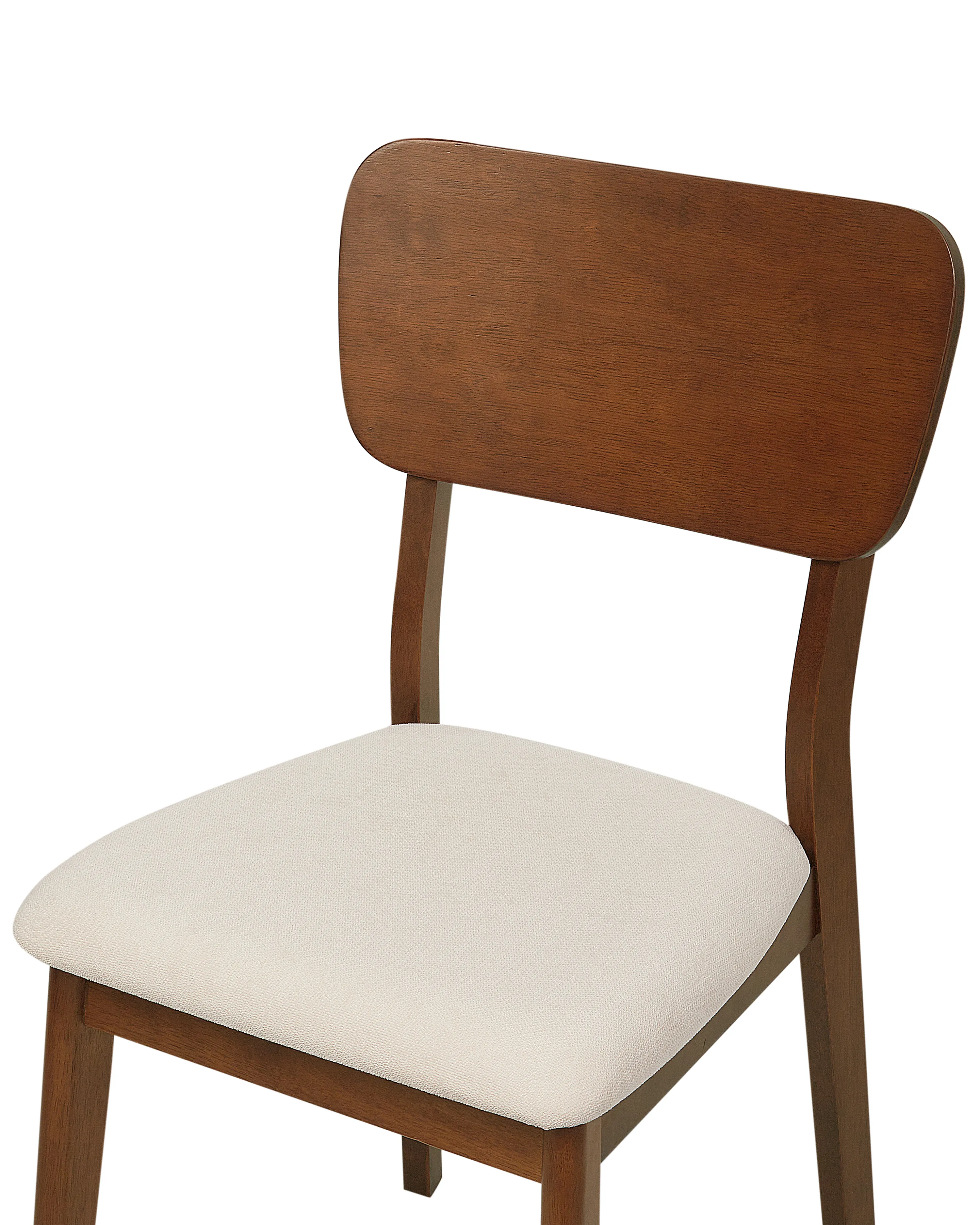 Set van 2 eetkamerstoelen MINIER Hout Donkerbruin/beige