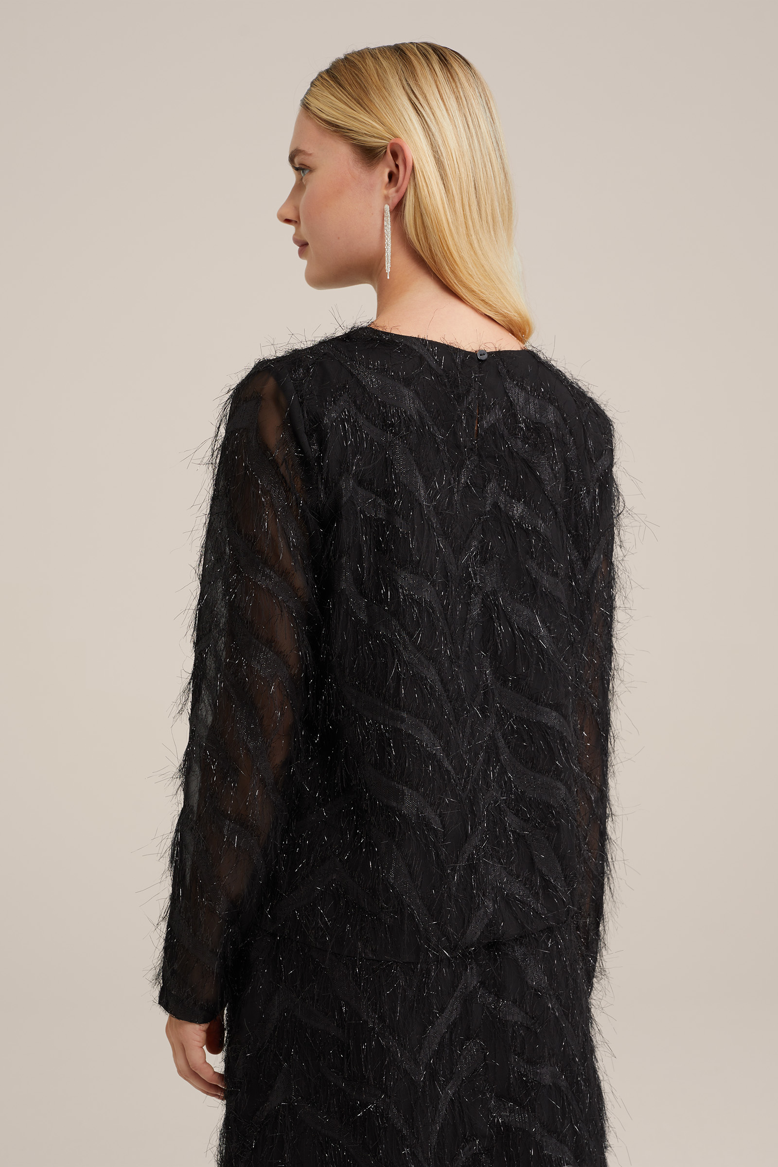top met structuur WE Fashion Zwart