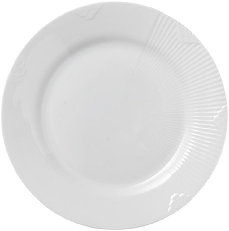 Royal Copenhagen Hvid Elements 22 cm. tallerken Hvid