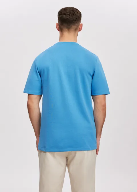 T-shirt met tekst print blauw (BLW.L)
