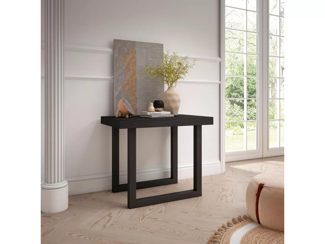 Table console extensible, 300, Pour 14 personnes, Pieds bois massif