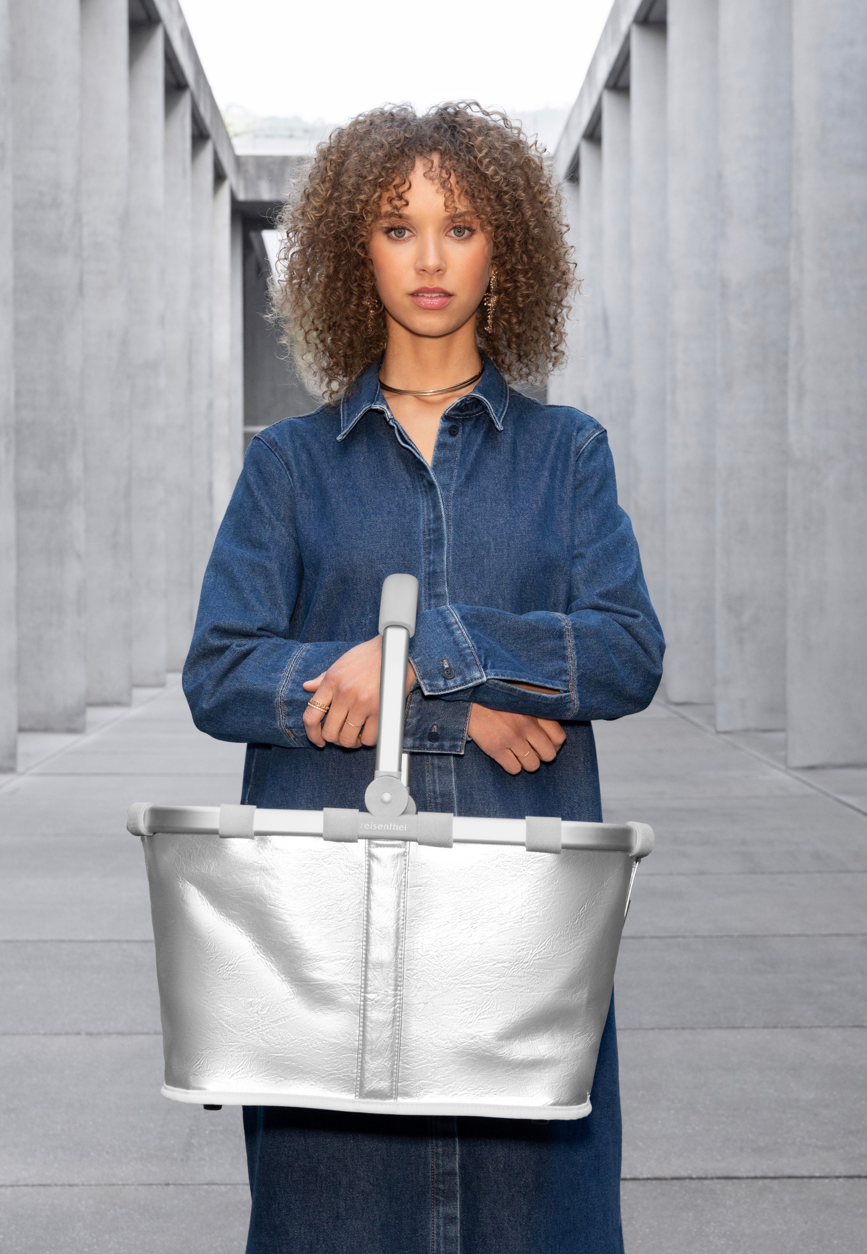 Carrybag Silver Crackle - Einkaufskorb