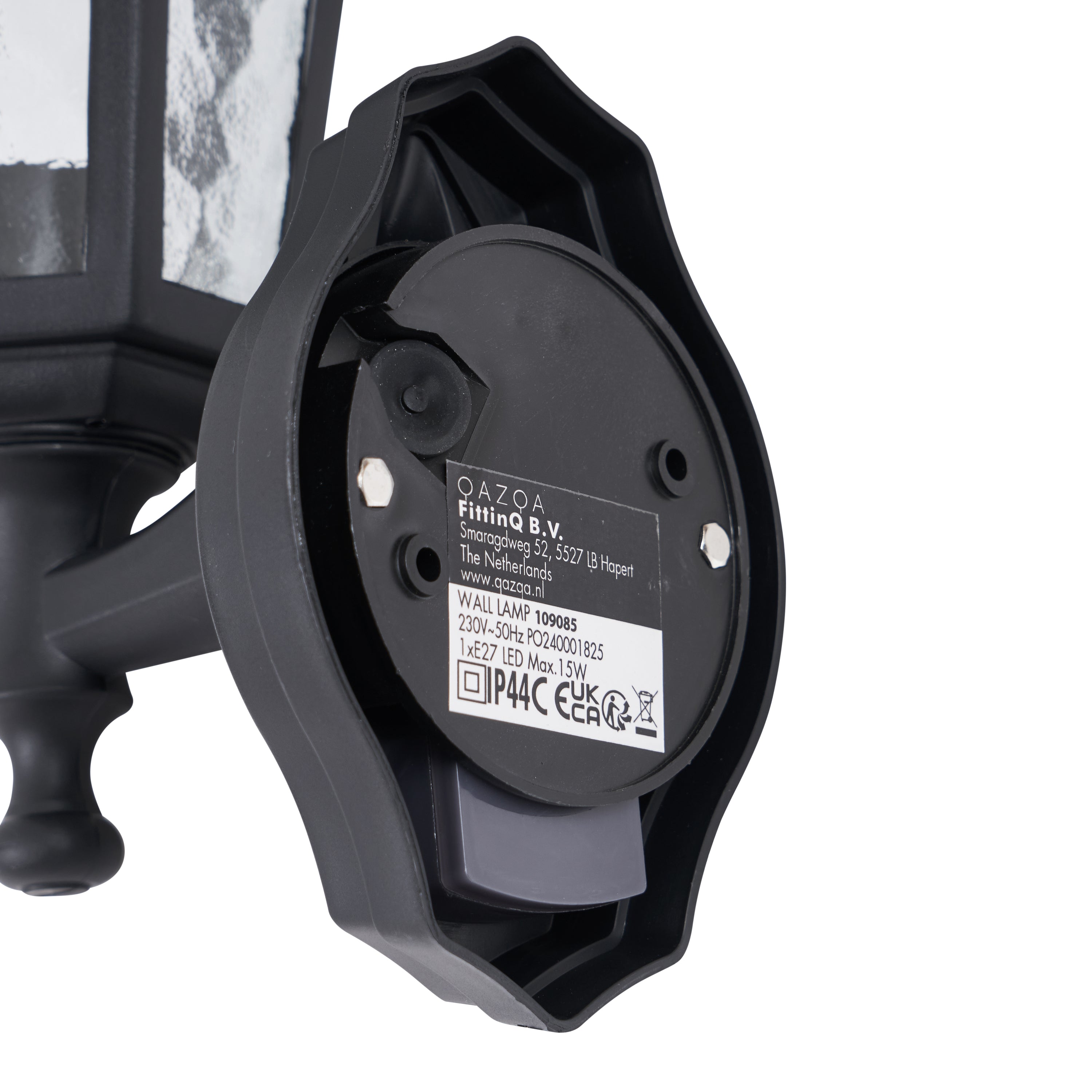 QAZQA Buiten wandlamp zwart met bewegingssensor IP44 - New Haven