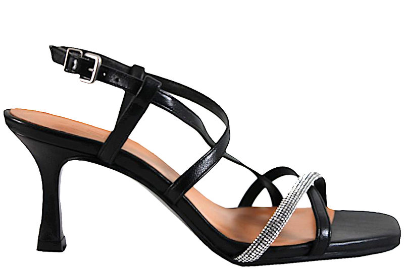 BILLI BI LET SANDAL I SORT GLAT SKIND PÅ HÆL