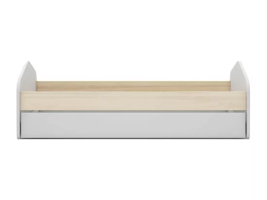KAINA - Chambre 90x200cm avec Commode 4T et Dressing Cabane Coloris Blanc et Naturel