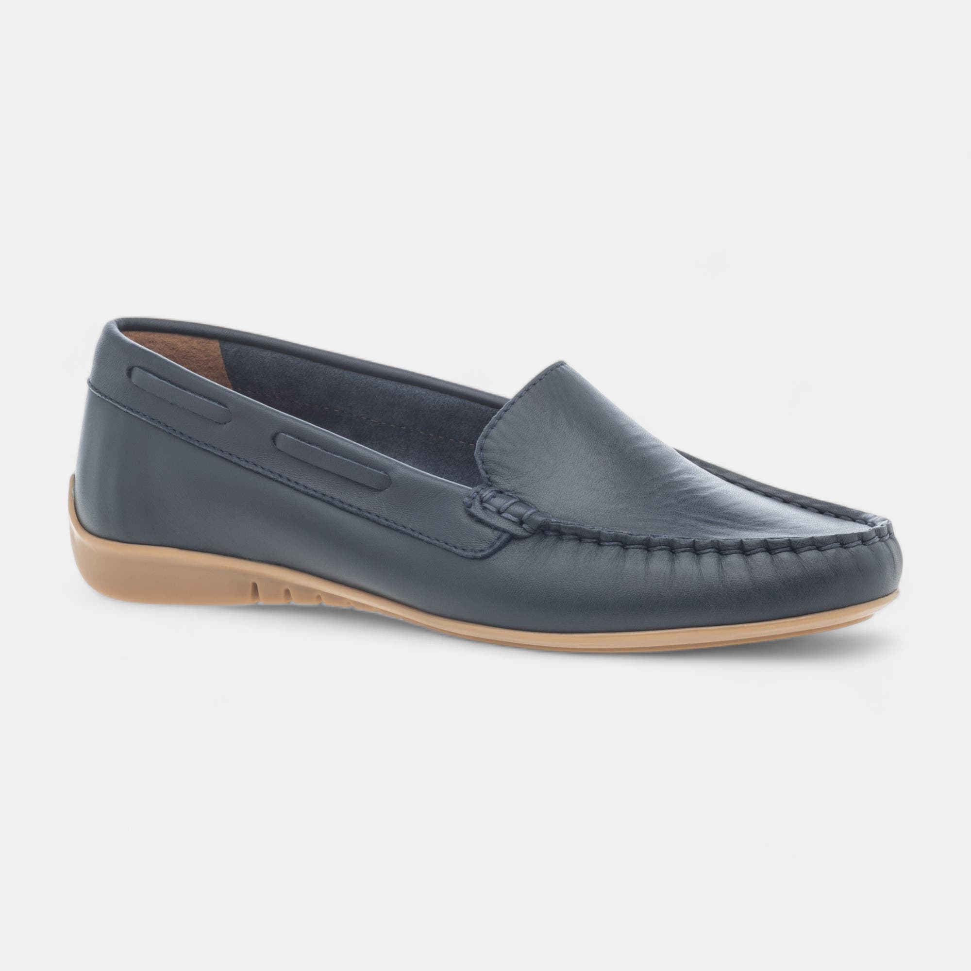 Mocassins Femme en cuir bleu marine