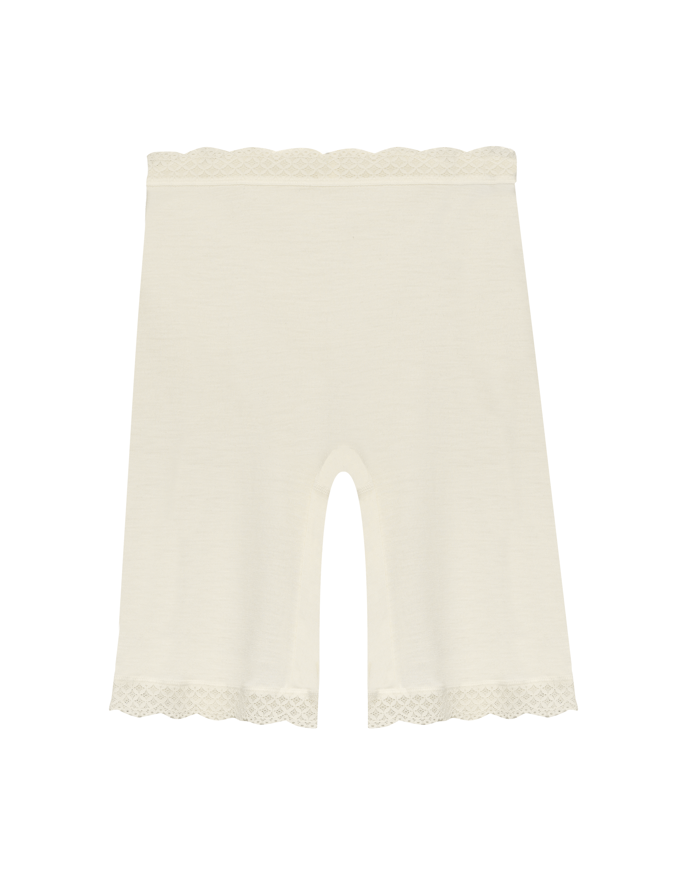 Shorts met kanten rand van merinowol/zijde voor dames -