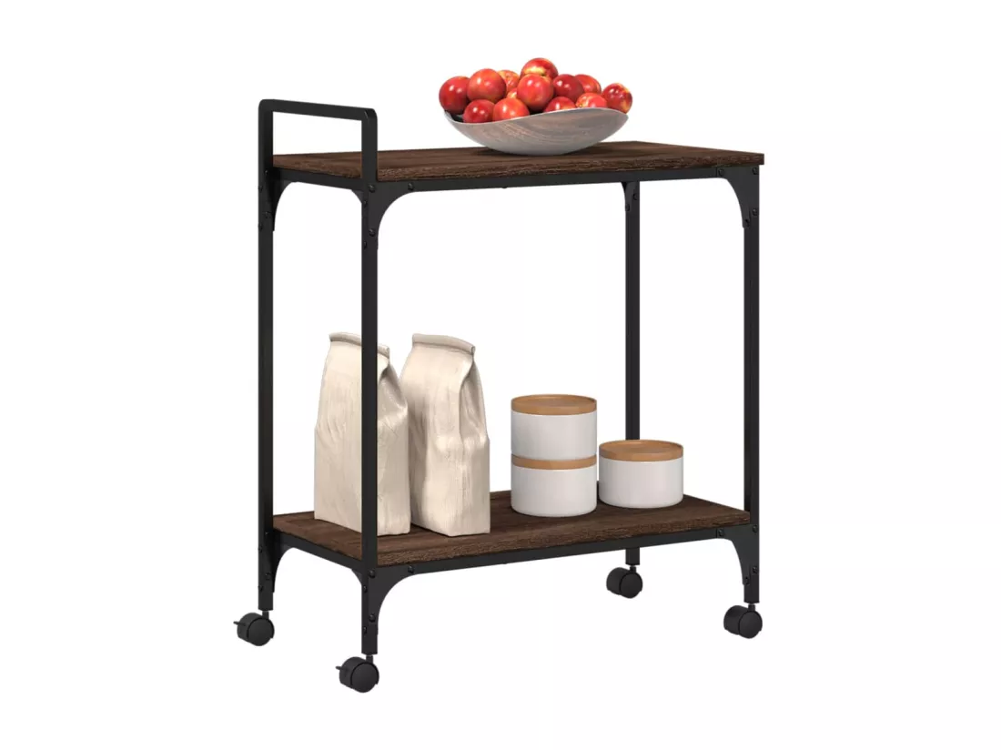 Chariot de cuisine chêne marron 60,5x31x72,5 cm bois ingénierie