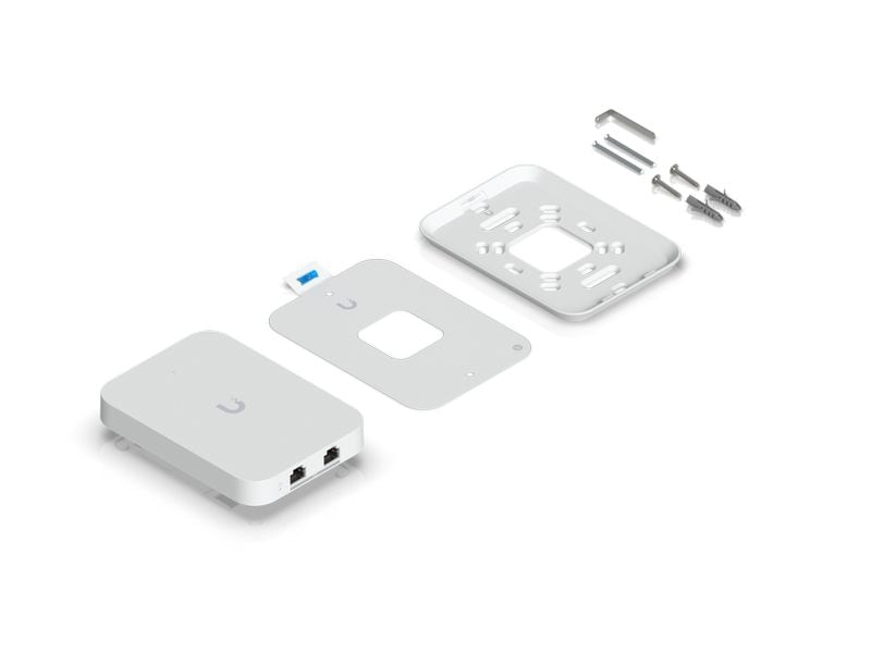Ubiquiti Access Point Unifi U7 In-Wall Wandmontierter WiFi 7 AP mit 4 räumlichen Streams und integriertem 2,5 GbE PoE-Switch für den Einsatz im Gastgewerbe