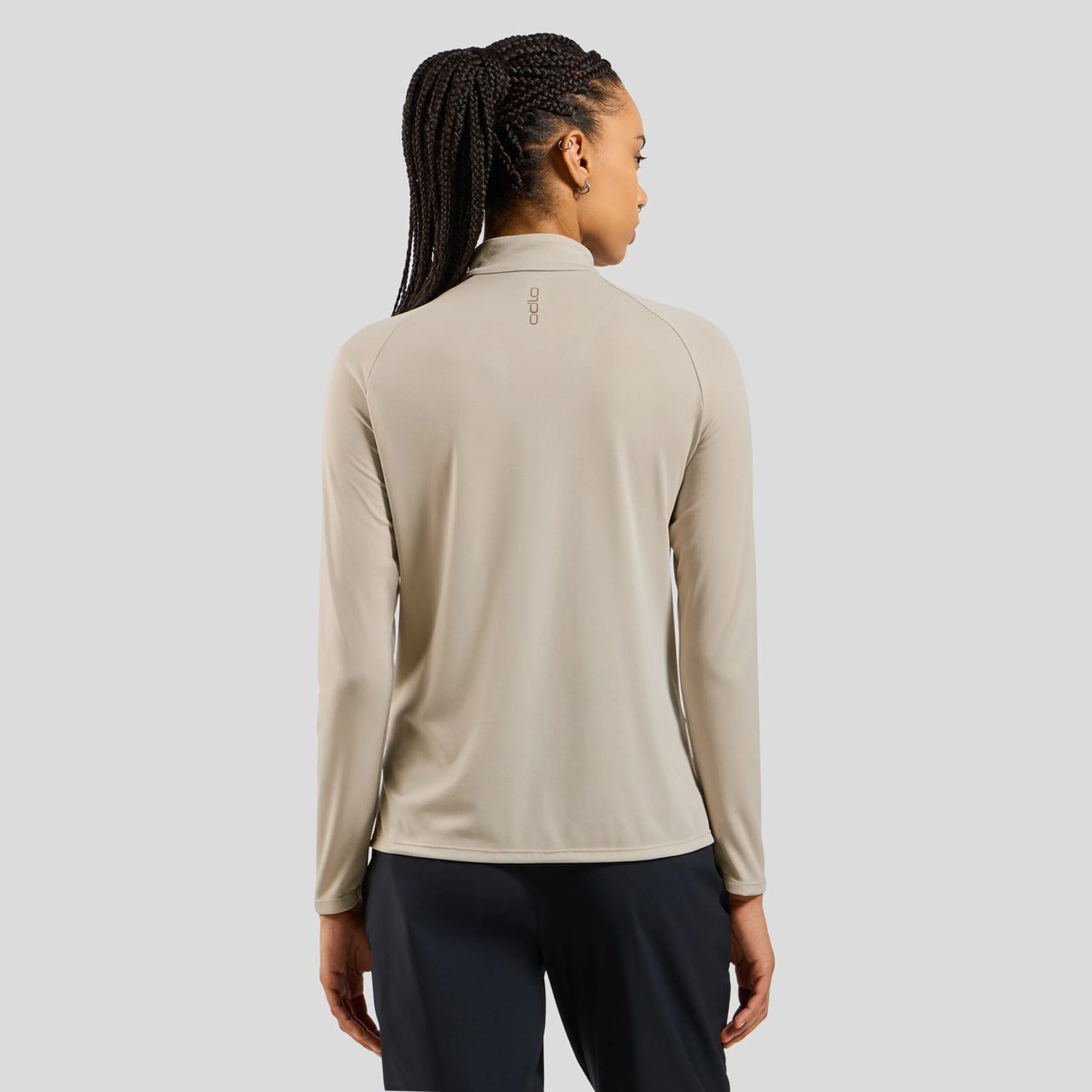 Odlo Essential Ceramiwarm Mid Layer 1/2 Zip Maillot De Course Femmes - Crème