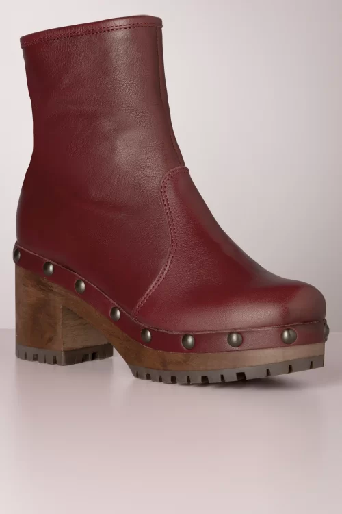 Grünbein Bella Clog laarsjes in burnt rood