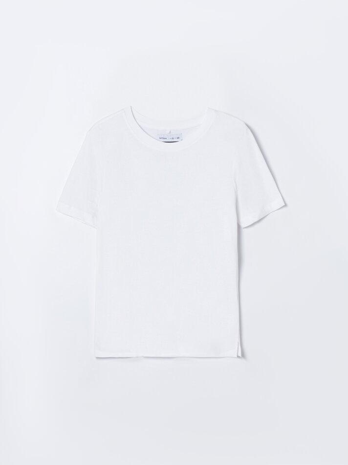 Pacote com 2 camisetas básicas de gola redonda - Brancas