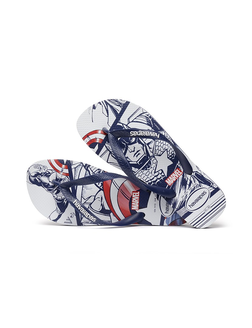 Top Marvel Flip Flops Blue and White