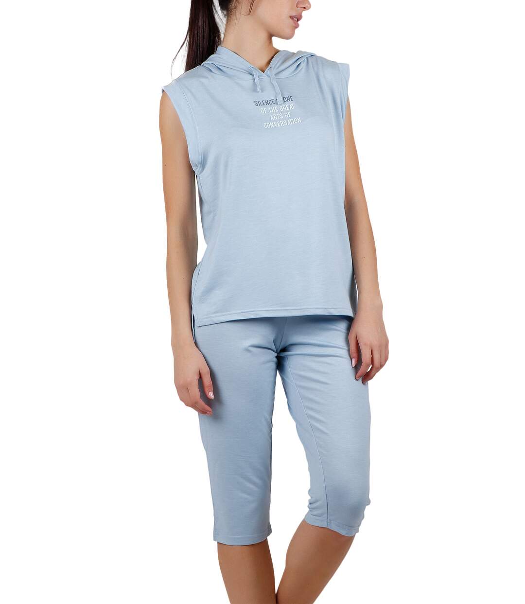 Tenue d'intérieur pyjama leggings débardeur à capuche The Silence Admas