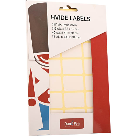 Danpen labels mix - hvid