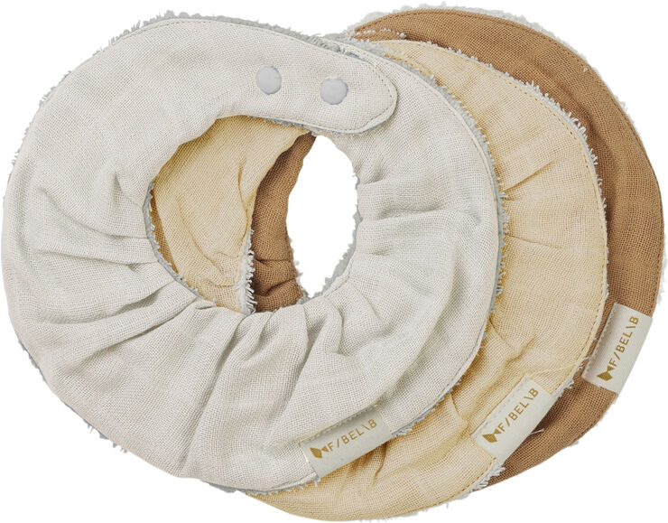 Fabelab Ruffle bib - Wheat Mix - 3 pack Multi colours
