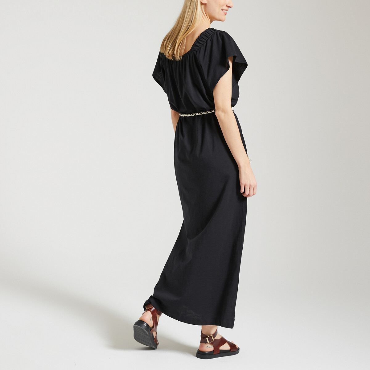 DES PETITS HAUTS<br>Vestido longo com cinto de laço ZAMIZA