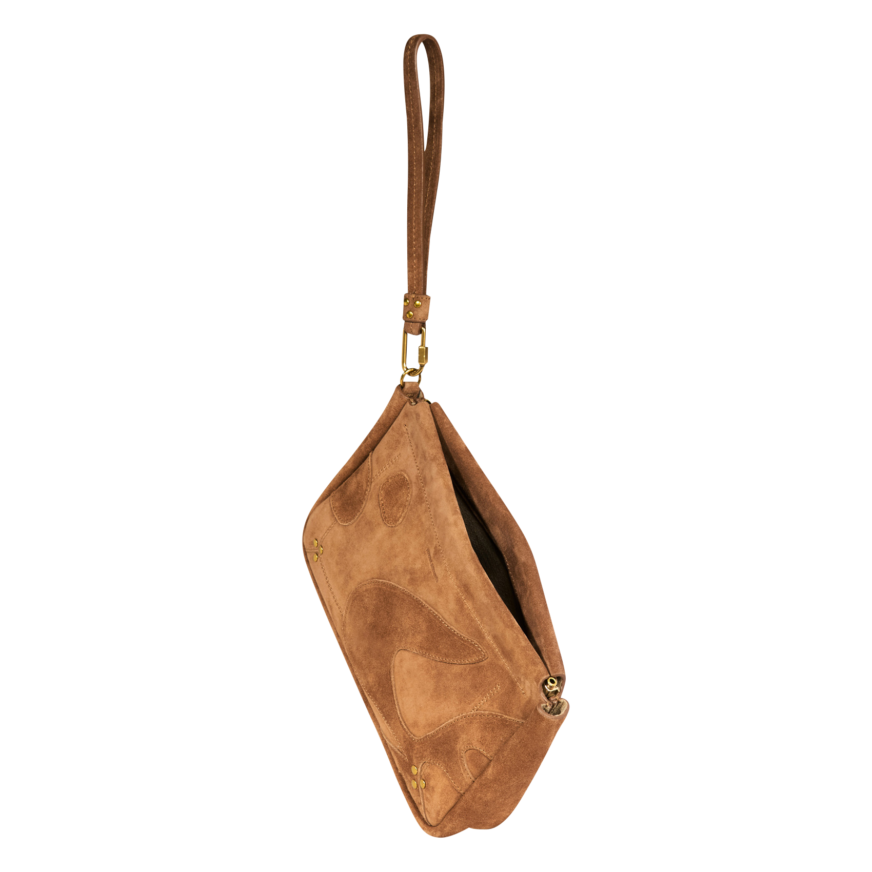 CLAP L - Pochette en cuir velours | Marron