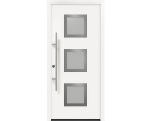 EcoStar ISOPRO Secur IPS 810S voordeur, 1100 x 2100 mm, linksdraaiend, RAL 9016 verkeerswit, inclusief beslagset, RVS-kruk, veiligheidsprofielcilinder met 5 sleutels