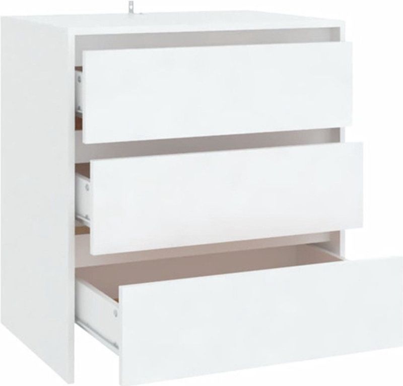 vidaXL - Dressoir - Wit - Bewerkt Hout - 3 Lades