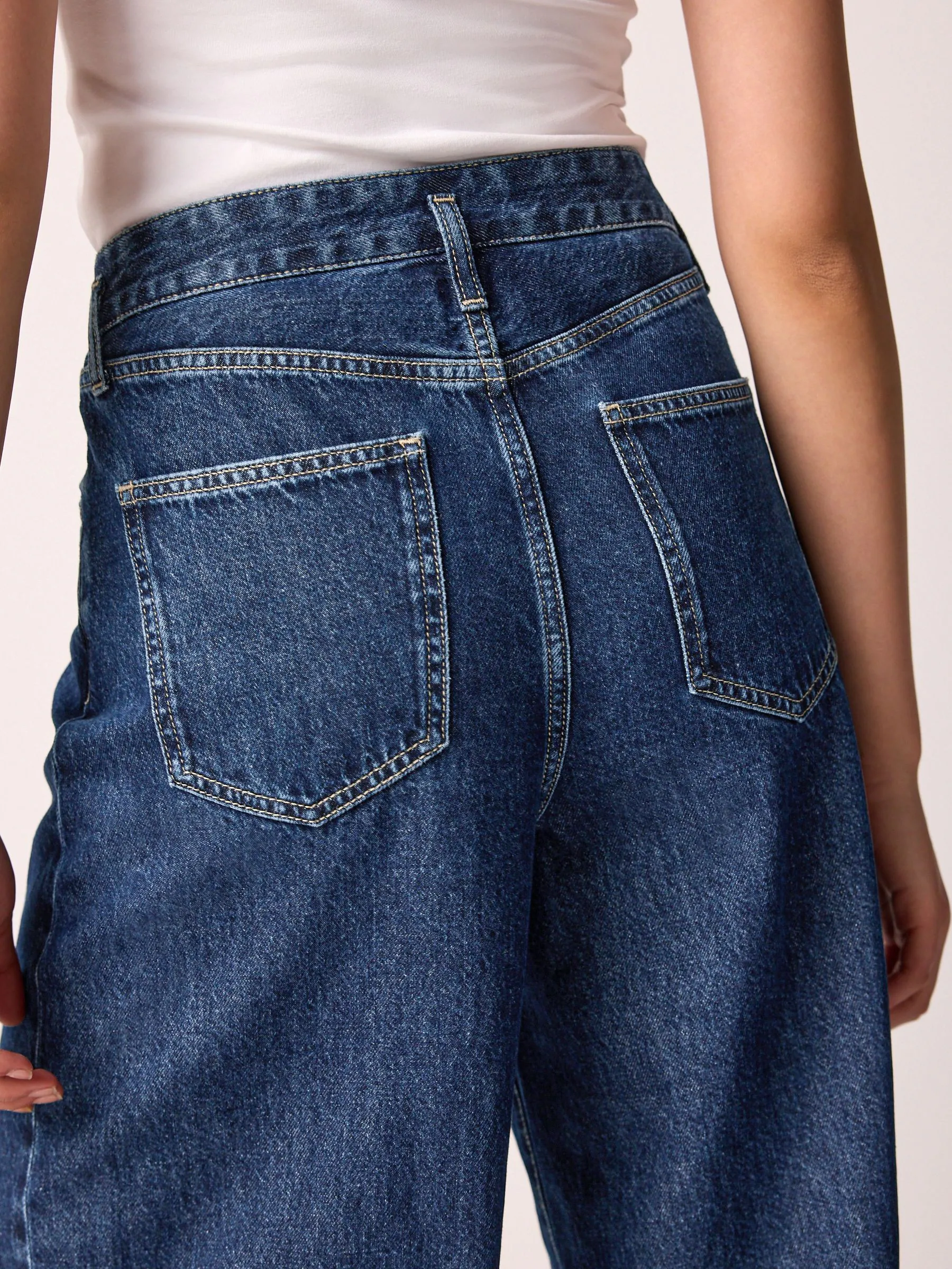 Rinse wash - Palazzo-jeans met wijde pijpen van 100% katoen