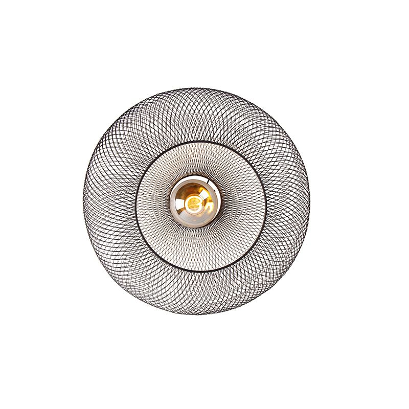 Moderne plafondlamp zwart 45 cm - Mesh Ball