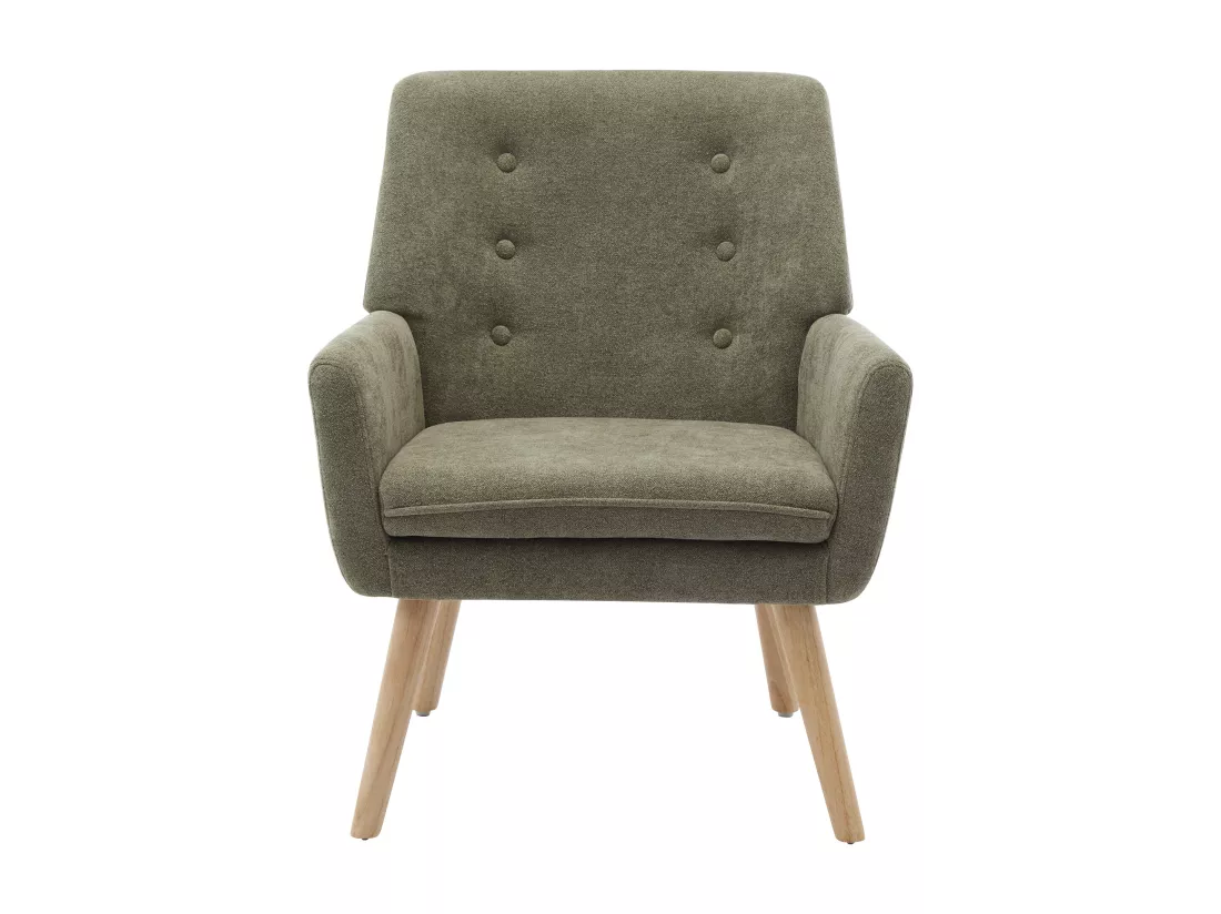 Fauteuil en tissu vert SERINO
