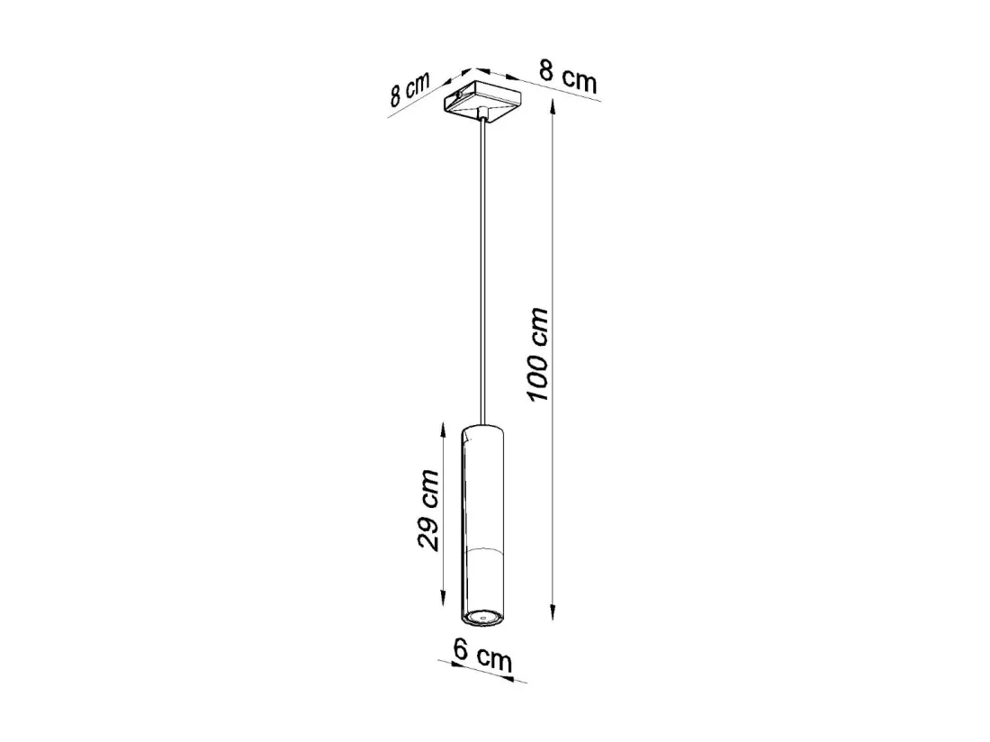 Sollux LOOPEZ Lampe à Suspension Slim 8cm Noir, Cuivre GU10