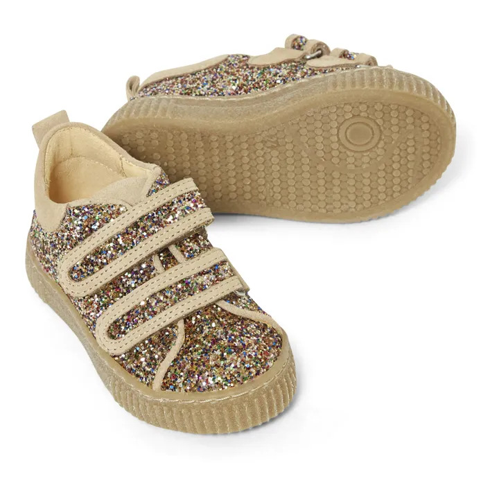 Angulus Baskets Scratchs Paillettes | Beige