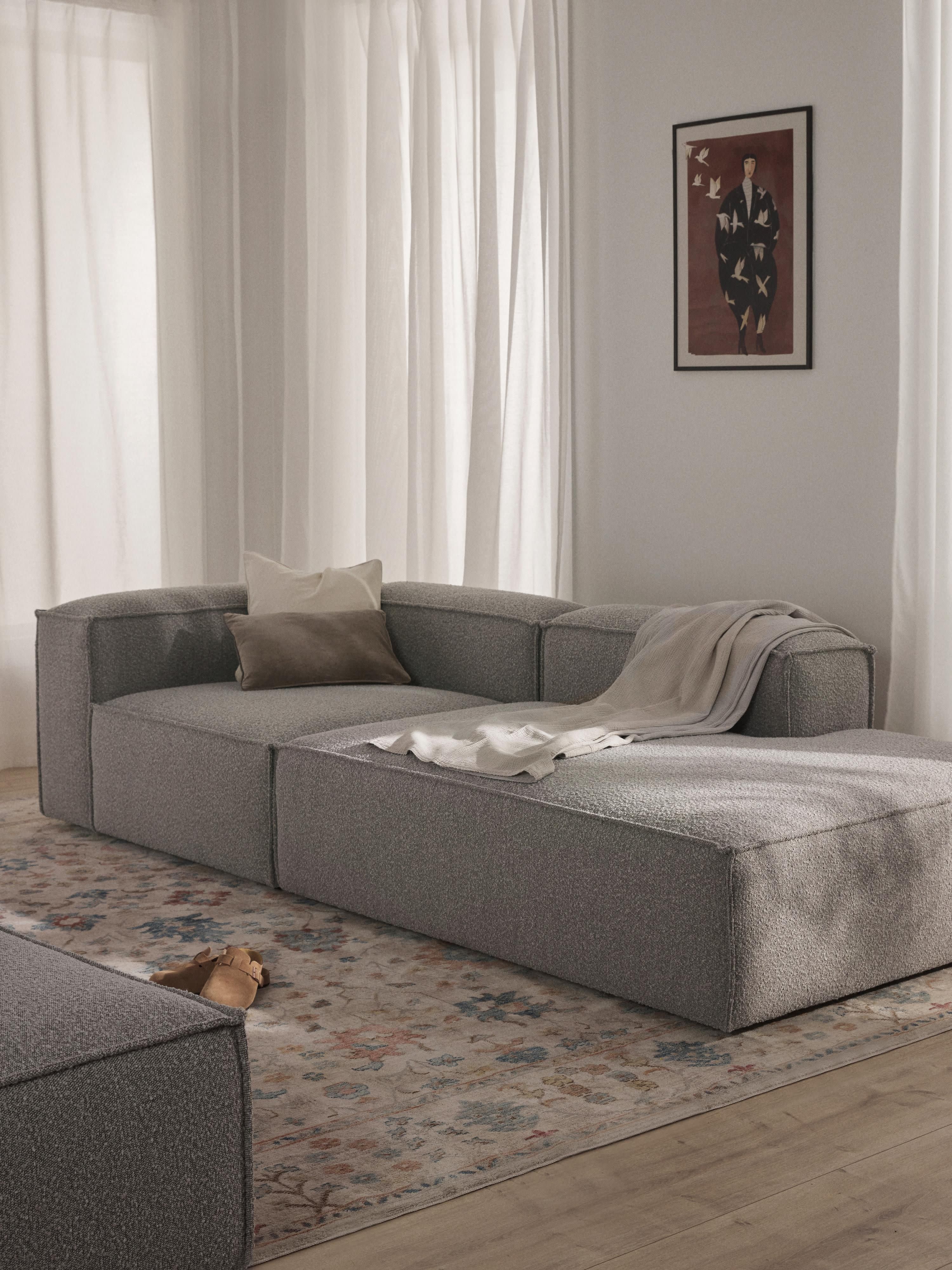 Modulaire chaise longue Lennon van bouclé