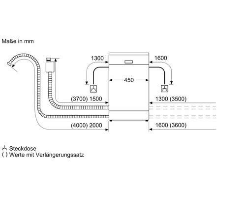 Bosch SPI6YMS14E halfgeïntegreerde vaatwasser, 44,8 x 81,5 x 57,3 cm, voor 10 couverts, 8,5 l inhoud, 43 dB(A) - Compatibel met SMART HOME van hornbach