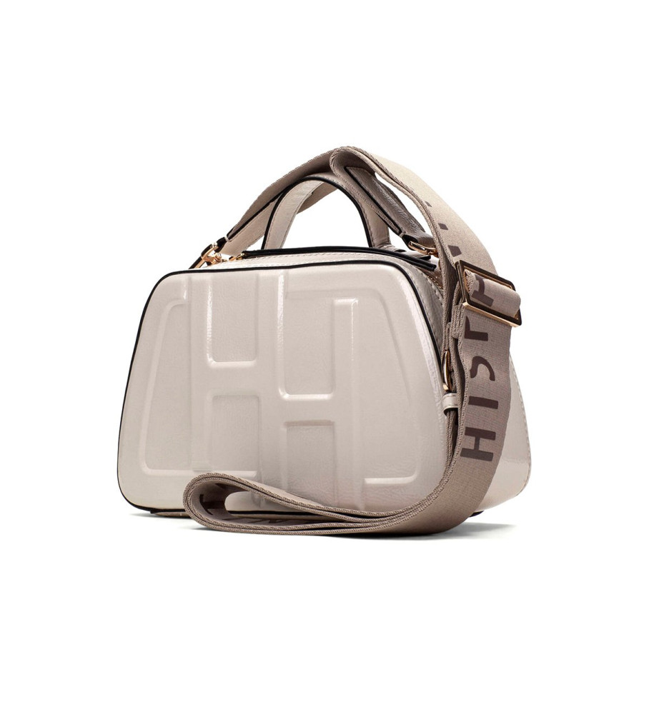 Bolsa de ombro Hispanitas bege com logotipo
