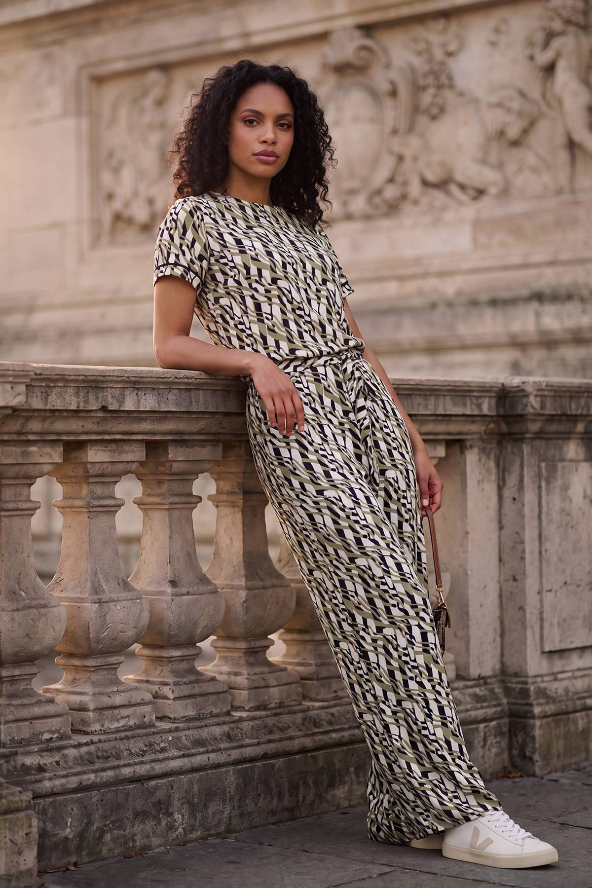 Wallis Pantalon À Cordon En Jersey À Motif Géométrique