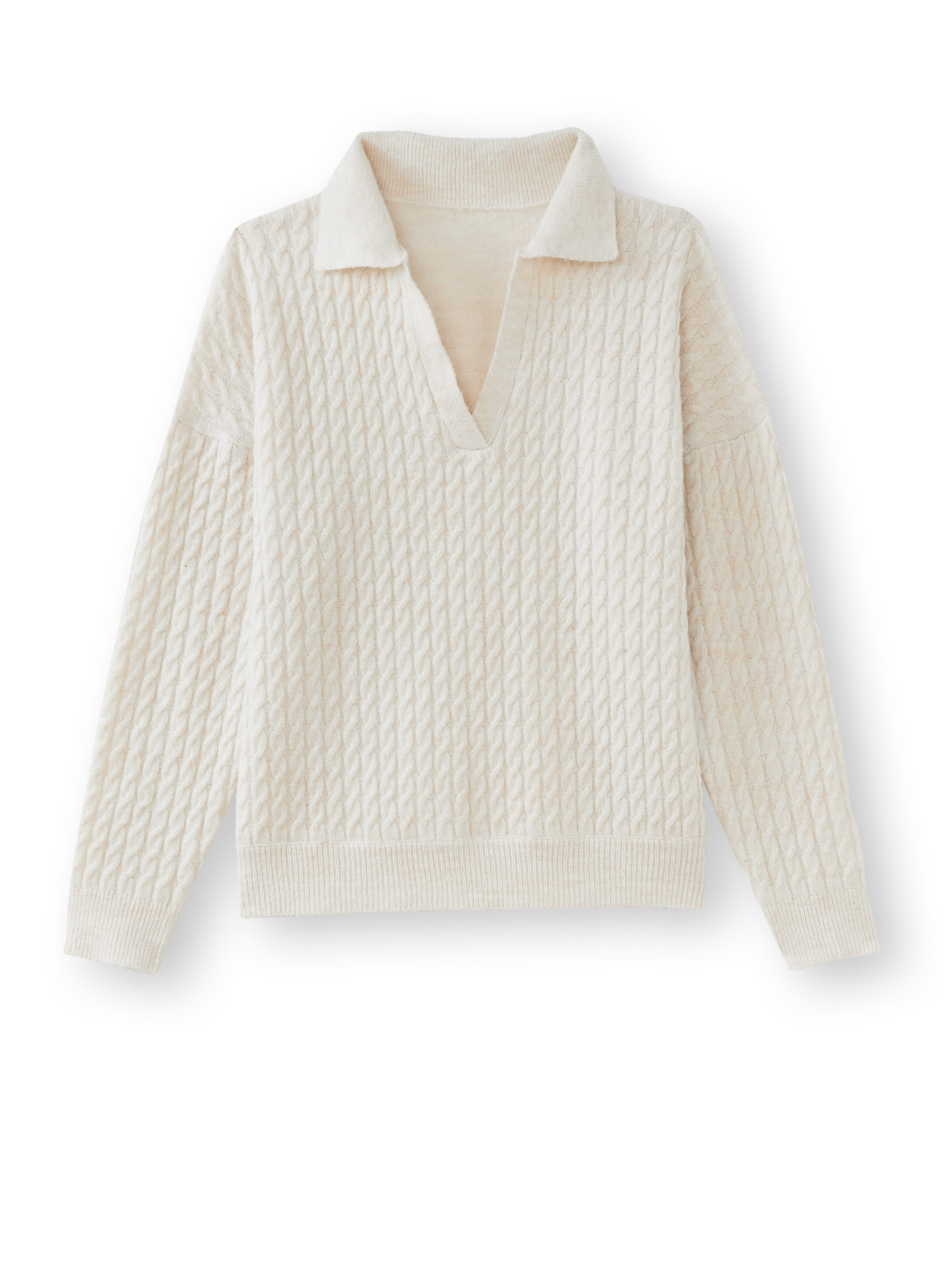 Pull torsadé col polo