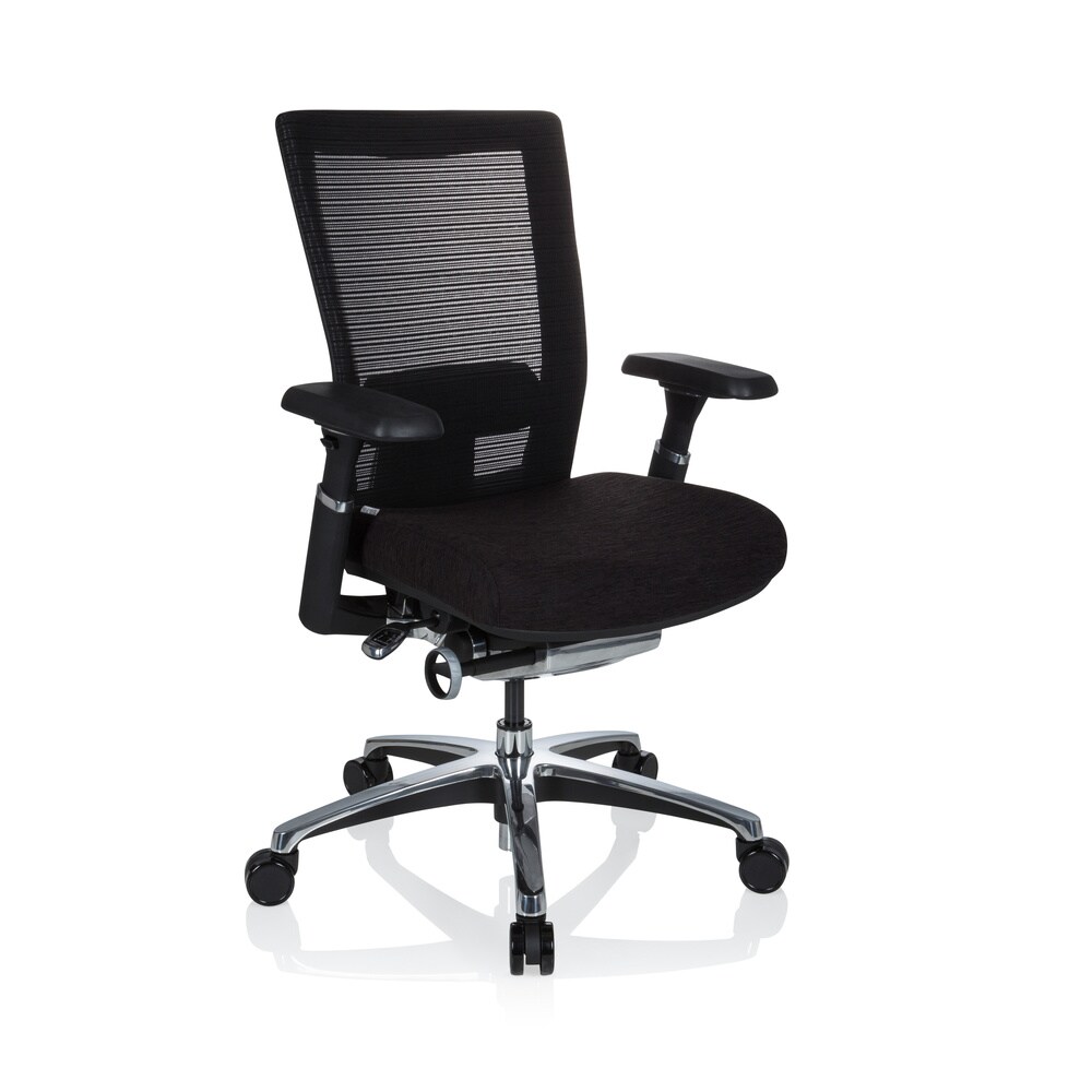 High End Bürostuhl NOVA PRO ALU Stoff/Netzstoff mit Armlehnen hjh OFFICE