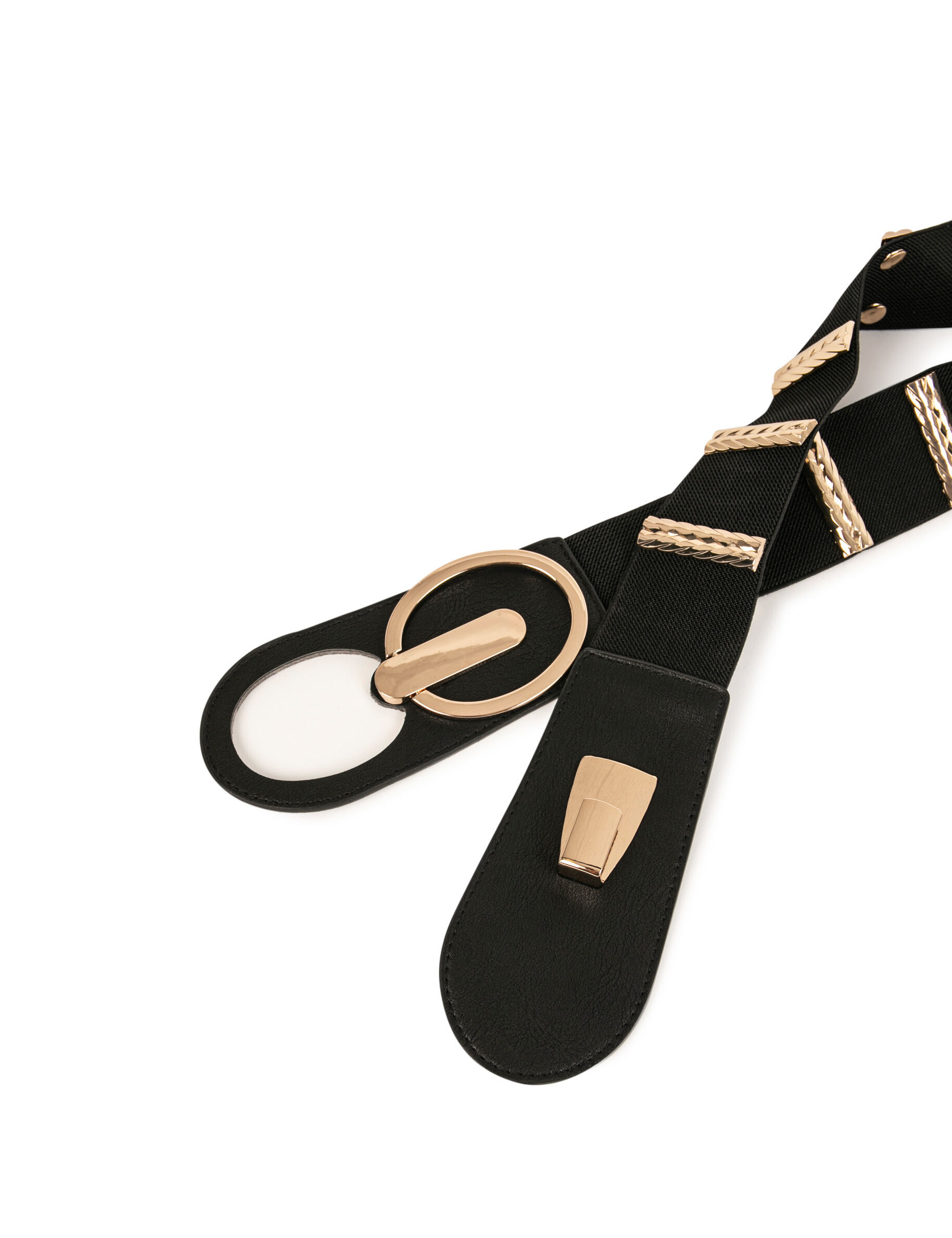 Ceinture élastiquée avec ornements dore femme - dore