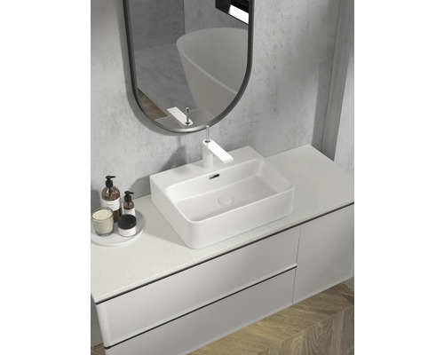 Jungborn wastafel THREE 52 x 40 cm wit mat incl. keramische afvoerplug