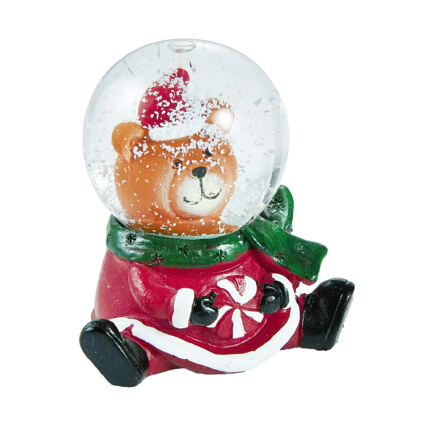 Schneekugel Figur mit Mütze, Bär, 4.5 x 7.5 cm