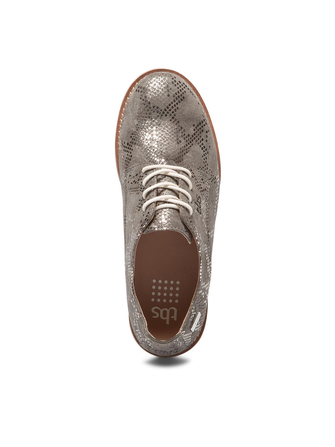 Derbies Femme Confort Purefoam Cuir Réptile Argenté