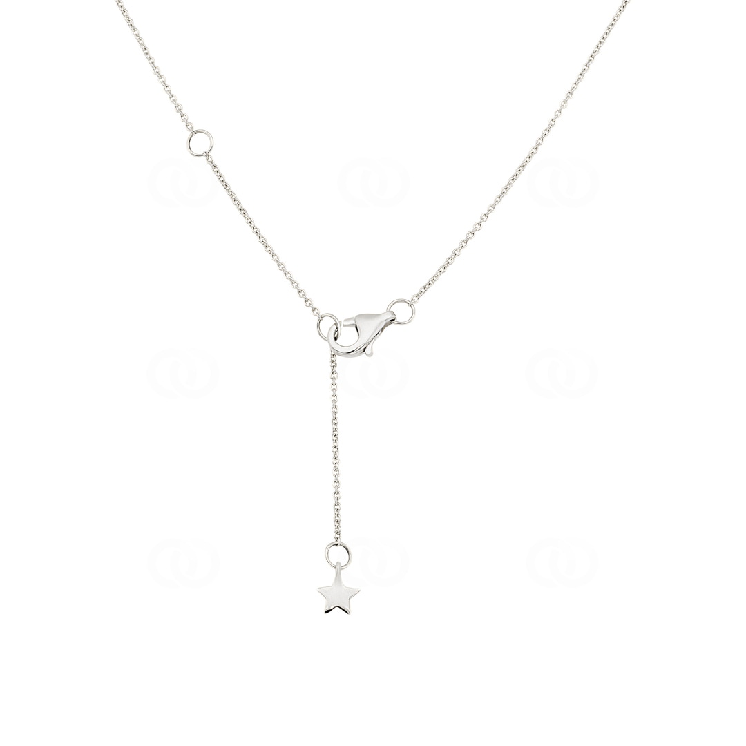 Collier 750/18 K Weissgold Schmetterling mit Diamanten 0.04 ct H/si
